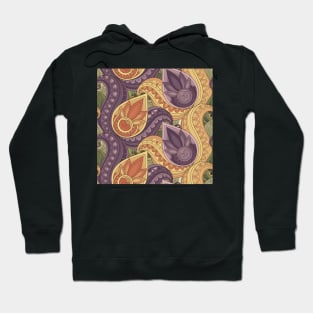 Floral Pattern with Yellow and Violet Flowers Hoodie